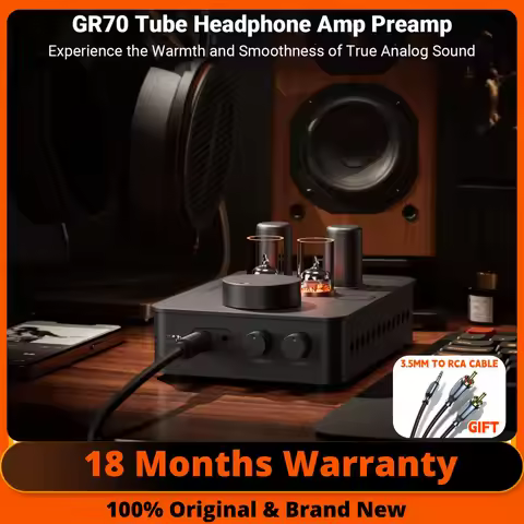 Fosi Audio GR70 Class A Headphone Amplifier 5654W*2 6Ж4*2 Vacuum tube Preamplifier HIFI Audio Amp 3.