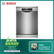 Bosch Series 8 Freestanding Dishwasher Stainless Steel, HomeConnect, 60cm, Zeolite® Technology - SMS