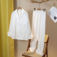 Caila 2025 New Women's Pajamas, Spring and Autumn Ice Silk Long Sleeve High-end Silk Pajamas, Wearab