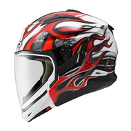 ZEUS ZS 613C WHI AJ19 RED GLOSSY MODULAR CROSSOVER DOUBLE VISOR