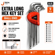 JETECH 9PCS Extra Long Ball End Hex Key Set | Allen Key Wrench Set | Metric 1.5-10mm | CR-V Steel | 