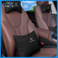 Ciscos Leather Car Headrest Pillow Car Seat Lumbar Back Support Car Accessories For Mercedes Benz CLA W124 W204 AMG A180 GLB GLC GLA W212 GLA200 Vito GLB200 E200