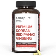 Zanapure Premium Korean Red Panax Ginseng 120 Capsules| 1500 mg per Serving | High Potency Formula with 5% Ginsenosides | (2 Months Supply) | Made in USA