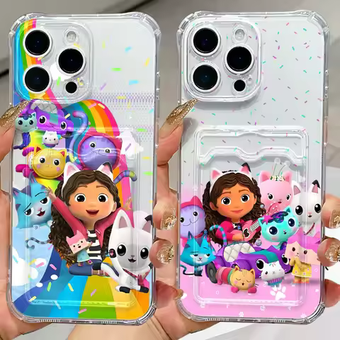 Kids Gabbys Dollhouse Gabby Cats Card Hold Phone Case For Samsung Galaxy S26 S25 S24 S23 S22 S21 S20