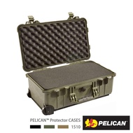 【PELICAN】1510 含輪座/泡棉氣密箱  綠 公司貨