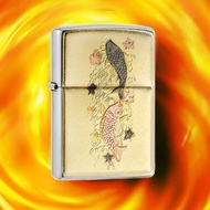 【ZIPPO官方旗艦店】日本傳統風格-雙鯉攀瀑防風打火機 ZA-5-117