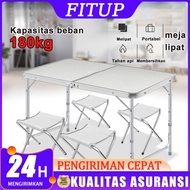 Meja Lipat Portable Meja Lipat Koper Aluminium Indoor/outdoor Meja Set