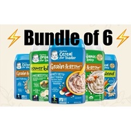 💯Bundle of 6🔥Gerber Cereal PowerBlend/BnnStrawberry/ Bnn Apple Strawberry / Oatmeal/ Rice Single Gra