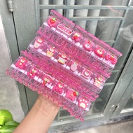 Set 5/10 Kẹp Càng Cua Gấu Dâu Lotso 3 Răng 5 Răng Đính Charm Màu Hồng Không Gãy Không Đau Tóc Phụ Ki