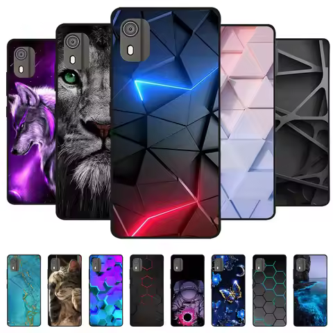 For Nokia C02 Case C 02 2023 Soft Silicone Back Case for Nokia C02 Phone Cover NokiaC02 Black Bumper