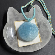 元寶九尾狐海藍寶吊墜