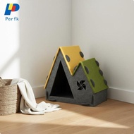 Perfk Textile Pet House Lint-Non-Shedding Triangle Rabbit Hutch Easy to Clean Rabbit Hideout Shelter
