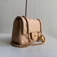 Top Three Standards Complete 1: 1 Ball Lambskin Square Fatty Golden Ball Small Steel Ball Ball Bag R