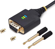 StarTech 1ft/30cm USB to Null Modem Serial Adapter Cable, COM Retention, FTDI, USB-A to RS232, Chang