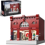 CaDA Master Technik C66008W London Underground Station Clamp Building Blocks House Kit with LED Set,