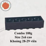 Combo of 1 ounce of 2x6 black tall bricks (about 28-29 bricks)