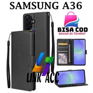 SAMSUNG A36 FLIP LEATHER CASE PREMIUM - FLIP WALLET CASE LEATHER FOR SAMSUNG A36 - WALLET CASE | FLI