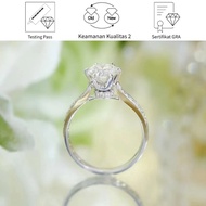 SikRoad 2 Karat Moissanite Diamond Proposal Ring PT950 White Gold