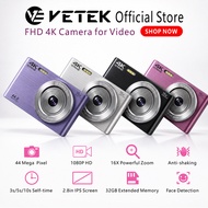 4K Digital Camera HD Camera Selfie Portable Digital Camera Portable Photography Mini Pocket Camera