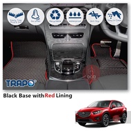 TRAPO Customize Car Floor Mat for Mazda CX-5 (2012-2017) (Black Base with Red LiningGrey LiningBlue 