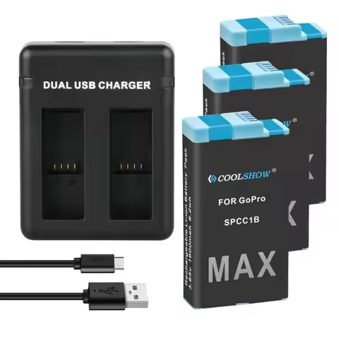 For Gopro Max Battery Charger for Gopro Max Battery Black 360 Action Camera Batteries Accessories fo