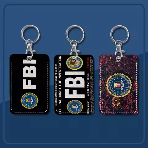 Evil FBI Access & Meal Card Holder Keychain Credit ID Bank Card Protective Case Keychain Pendant Fas