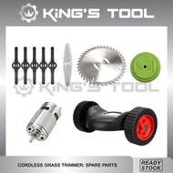 CORDLESS GRASS TRIMMER SPARE PARTS/ PVC/ STEEL CUTTING BLADE/ MOTOR/ ALAT GANTI MESIN RUMPUT BATERI