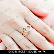 cincin emas asli mickey mouse 16k 17k mas tua kombinasi 700 750