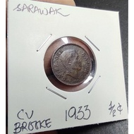Sarawak Old Coin Rajah CV Brooke Half Cent ( 1/2 Cent) Year 1933 - Circulated