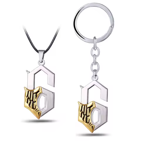 Anime Necklace NO.6 Espada Grimmjow Jaggerjack Arrancar Face llaveros Pendant Necklaces Cosplay Allo