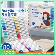 24h60/80 Colour Acrylic Paint Marker Pen  Waterproof Markerpen Kids Drawing Perman ent Art Marker Ma