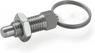 Ganter Normelemente GN 717-4-M8X1-AK-NI Stainless Steel Locking Bolt, Silver, Pack of 2