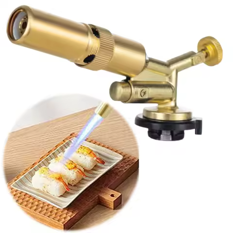 Metal Welding Torch Adjustable Flame Portable Gas Torch 1300 Degrees Flame Gun Butane Torch Kitchen 