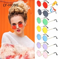 LIAOYING Metal Sunglasses Retro Hippie Disco Circle Glasses