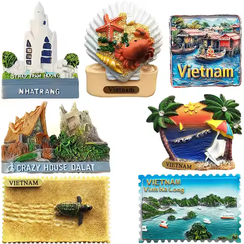 Vietnam Da Lat Nha Trang Halong Bay Fridge Magnets Message Board Decorative AsiaTravel Souvenir Refr