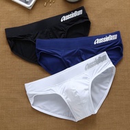 Aussie Bum Men Quality Plain Milk-silk Briefs Man Low Waist Underwear
