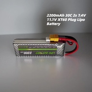 For RC Car Airplane Helicopter 2200mAh 30C 2s 7.4V 11.1V XT60 Plug Lipo Battery