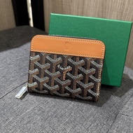 （全新）GOYARD MATIGNON 小號 焦糖色棕色ㄇ字拉鍊零錢包 短夾