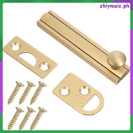 Golden Brass Flush Door Latch Slide Bolt Lock for Home Interior Silent zhiymais