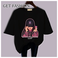 GET FASHION - KAOS WANITA KPOP PRINT ARMY LOVE KOREAN STYLE OVERSIZE