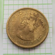 英女皇1960年香港錯體一毫（error coin)