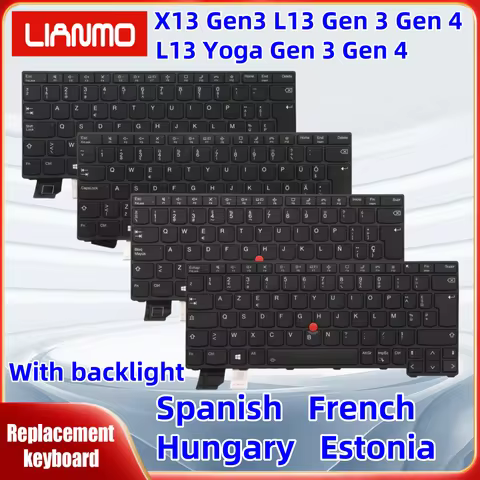 New Backlit Keyboard for Lenovo ThinkPad X13 Gen3 L13 Gen 3 Gen 4 Gen 5 L13 Yoga Gen 3 Gen 4 Spanish