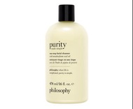 🩵少量現貨 Philosophy Purity Made Simple One-Step Facial Cleanser 16 floz 474ml 的三合一潔面乳皮膚清潔 潔膚活保濕霜 溶解污垢油脂