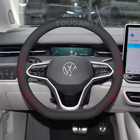 Leather Car Steering Wheel Cover For Volkswagen id 4 ID 7 2023-2025 Covers For Covers Auto interior