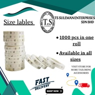 clothing Size Tags/satin lebal (even number)/ Label each roll (1000 pcs) Label Baju 0 to 50 between 