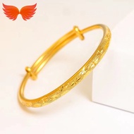 Philippines Ready Stock 18k Gold Pawnable Saudi Gold Original Bracelet Exquisite Bracelet Jewelry Gift Gold Bangles for Women