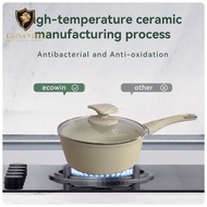 KAISAVILLA 16cm Non-Stick Marble Sauce Pan, Marble Coating Induction Base Soup Pan