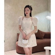 Đầm dự tiệc cổ yếm tay phồng đính hạt NAOMI Dress