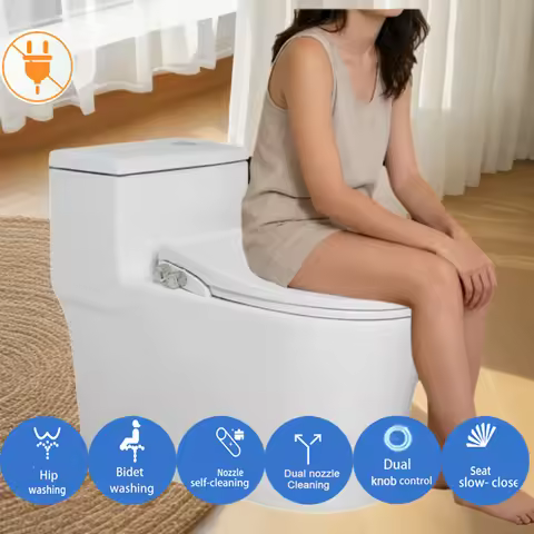 No Electric Bidet Toilet Seat Hot Cold Bidet Wash Toilet Seat with Shower Inteligente Toilettes WC T