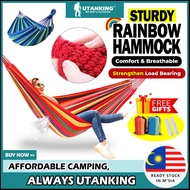 UtanKing™ Rainbow Hammock Canvas Camping Tree Swing Hanging Bed Chair Endui Buaian Gantung Tidur